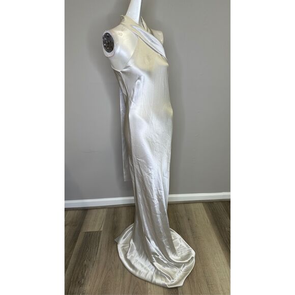 NWT GALVAN LONDON SATIN PANDORA DRESS PLATINUM SIZE US4 $1695 - Picture 13 of 15
